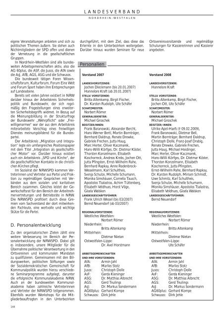 Das Jahrbuch der Sozialdemokratischen Partei 2007 und 2008 - SPD