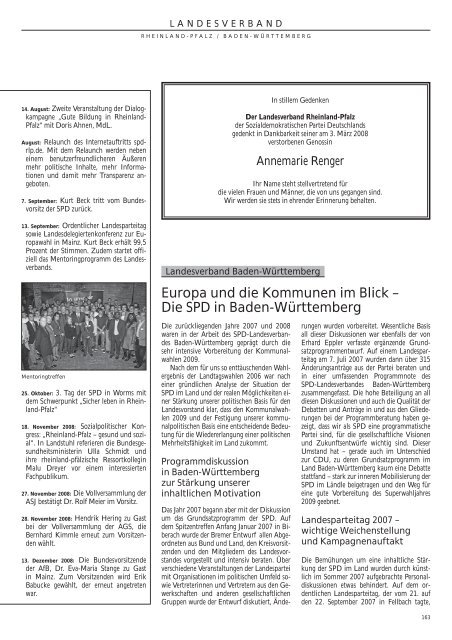 Das Jahrbuch der Sozialdemokratischen Partei 2007 und 2008 - SPD