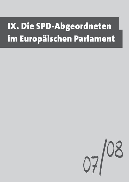 Das Jahrbuch der Sozialdemokratischen Partei 2007 und 2008 - SPD