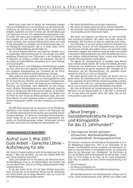 Das Jahrbuch der Sozialdemokratischen Partei 2007 und 2008 - SPD