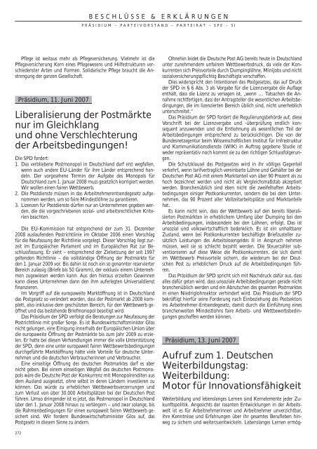 Das Jahrbuch der Sozialdemokratischen Partei 2007 und 2008 - SPD