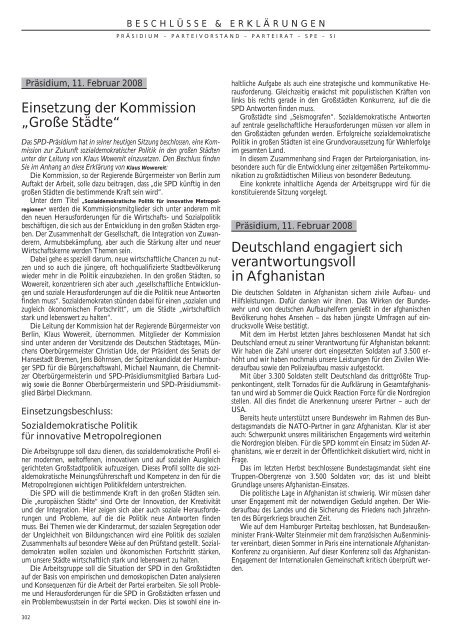 Das Jahrbuch der Sozialdemokratischen Partei 2007 und 2008 - SPD