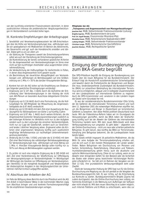 Das Jahrbuch der Sozialdemokratischen Partei 2007 und 2008 - SPD