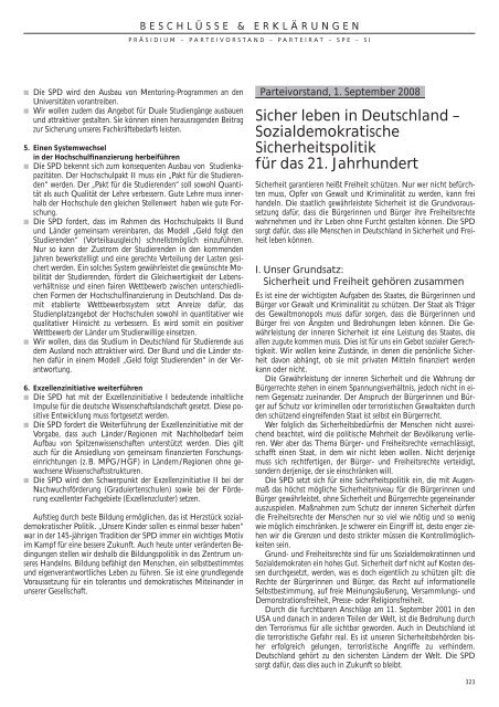 Das Jahrbuch der Sozialdemokratischen Partei 2007 und 2008 - SPD