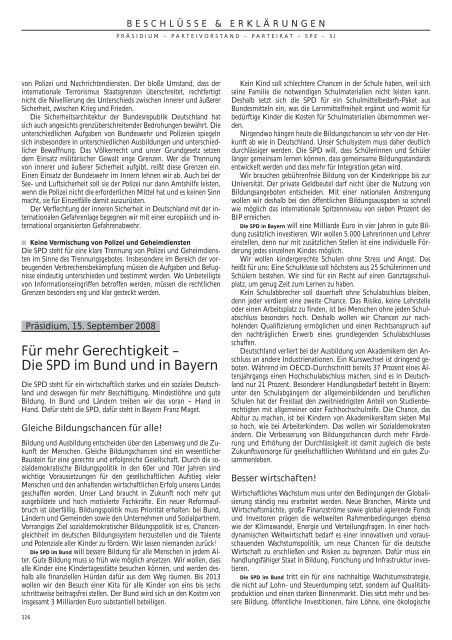 Das Jahrbuch der Sozialdemokratischen Partei 2007 und 2008 - SPD