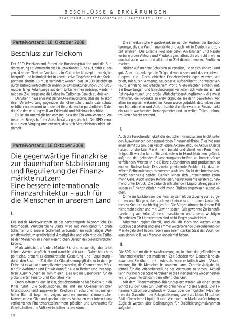 Das Jahrbuch der Sozialdemokratischen Partei 2007 und 2008 - SPD