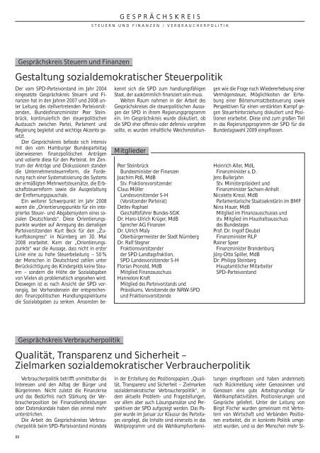 Das Jahrbuch der Sozialdemokratischen Partei 2007 und 2008 - SPD