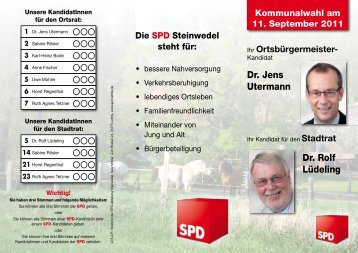 Aktueller Flyer SPD Steinwedel - SPD-Ortsverein Lehrte