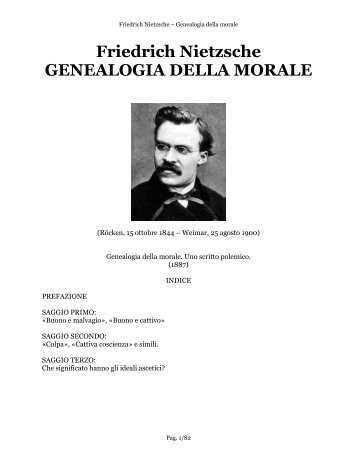 Friedrich Nietzsche GENEALOGIA DELLA MORALE - Webethics.net