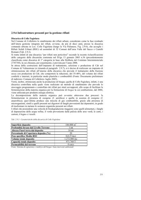 1° Rapporto sullo Stato dell'Ambiente del Comune di ... - PUCG