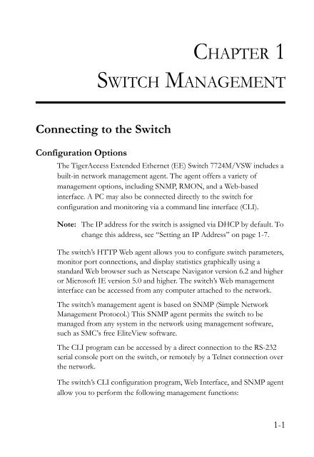 TigerAccess Extended Ethernet System - SMC