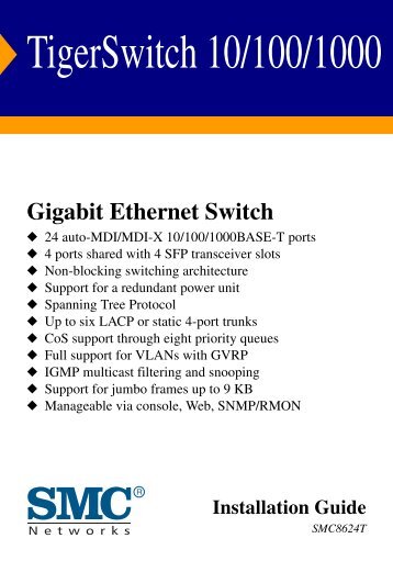 TigerSwitch 10/100/1000 Installation Guide - SMC