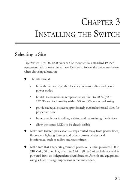 TigerSwitch 10/100/1000 Installation Guide - SMC