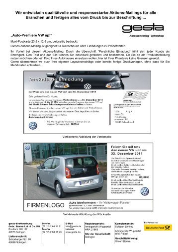 Auto-Premiere - Gesta-Direktwerbung Gebr. Stamm GmbH