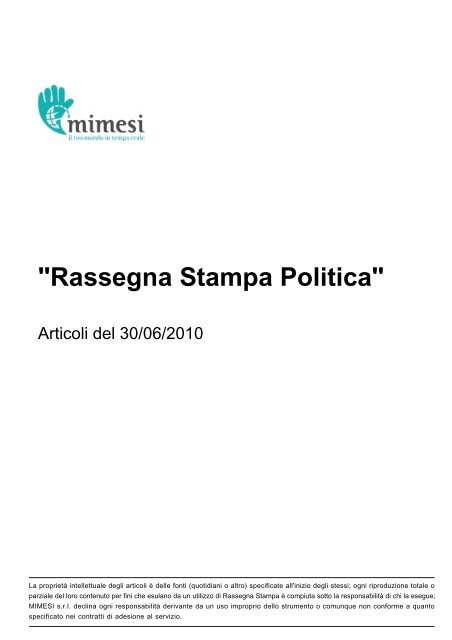 Rassegna Stampa Politica Pdf Anci