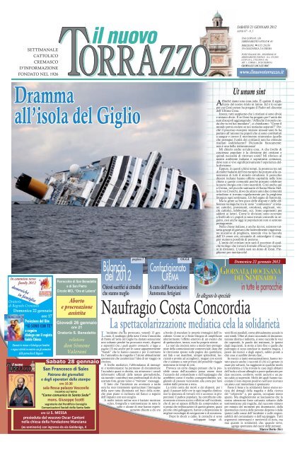 Edizione del 21/01/2012 - il nuovo torrazzo