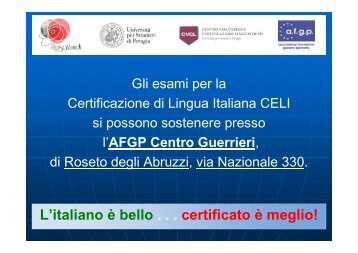 Presentazione dettagliata Certificazione CELI