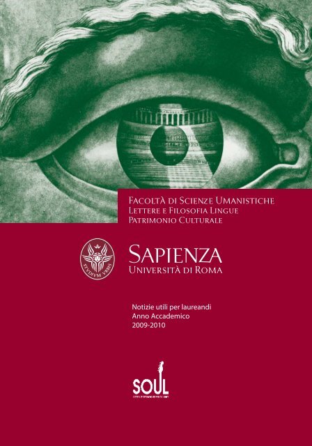 Notizie utili per laureandi - Facoltà di Scienze Umanistiche - Sapienza