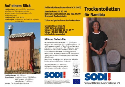 Namibia Trockentoiletten - SODI eV