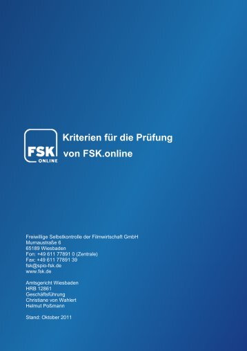 Kriterien für die Prüfung von FSK.online - SPIO