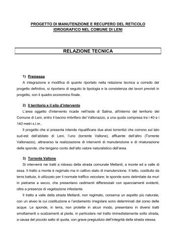 Relazione tecnica 1.pdf - Comune di Leni