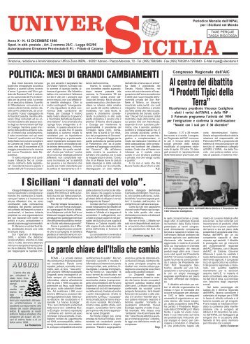 Universo Sicilia 12_98 - Periodico per i siciliani nel mondo