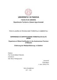 UNIVERSITA' DI PADOVA - Territorio e Sistemi agro-forestali