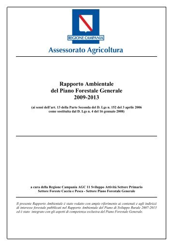 Rapporto Ambientale - Regione Campania