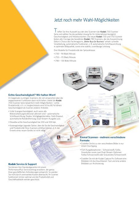 Produktdatenblatt Kodak i730 - Software-Software.de