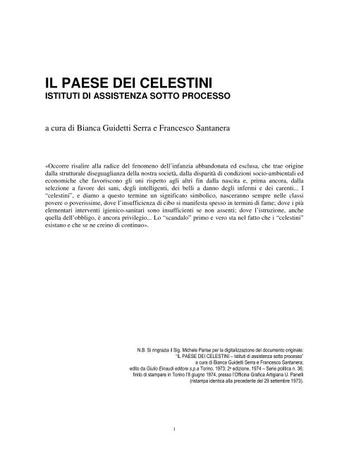 IL PAESE DEI CELESTINI - Fondazione Promozione Sociale