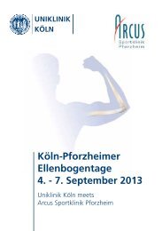 Programm Ellenbogentage - Arcus Sportklinik