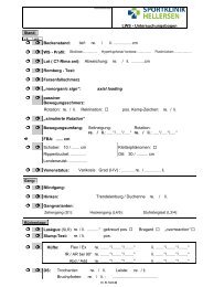 LWS - Untersuchungsbogen Beckenstand: tief: re. / li. ............... cm WS