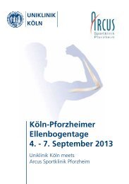 Programm Ellenbogentage - Arcus Sportklinik