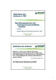 Reha-Sport bei Arthrose & TEP - Sportklinik Hellersen