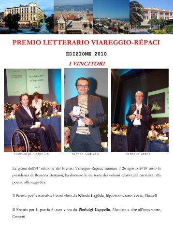 i vincitori del premio letterario viareggio-repaci 2010 - lo stato perfetto