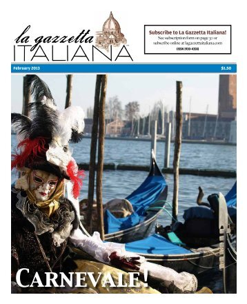 La Gazzetta Italiana February 2013 - Something New Events Inc