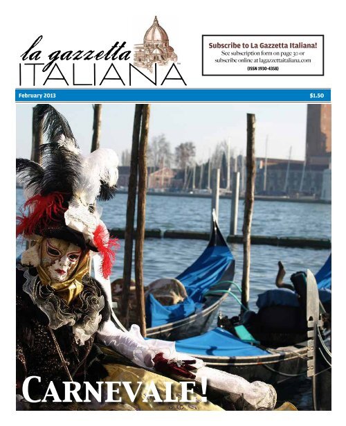 La Gazzetta Italiana February 2013 - Something New Events Inc