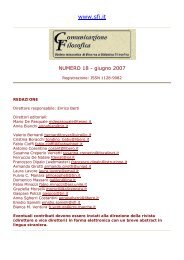 Numero 18 - giugno 2007 - Società Filosofica Italiana