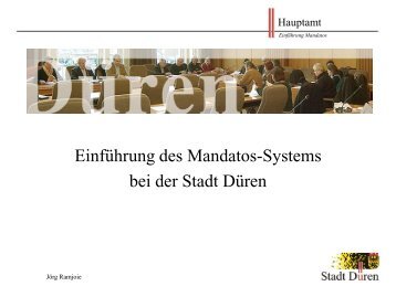 Einführung des Mandatos-Systems bei der Stadt Düren - Somacos