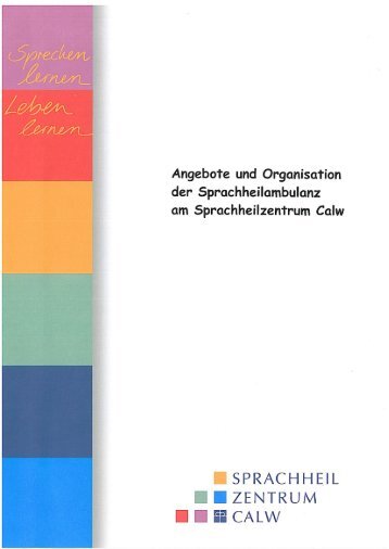 Konzeption Sprachheilambulanz - Sprachheilzentrum Calw