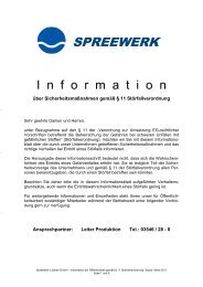 Sicherheitsinformation - Industriepark Spreewerk Lübben GmbH