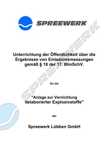 Unterrichtung der Öffentlichkeit - Industriepark Spreewerk Lübben ...