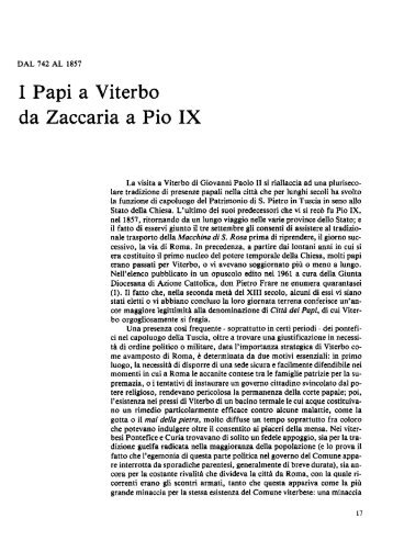 I Papi a Viterbo da Zaccaria a Pio IX - Biblioteca consorziale di Viterbo