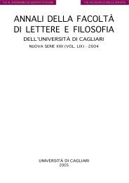 ANNALI DELLA FACOLTÀ DI LETTERE E FILOSOFIA