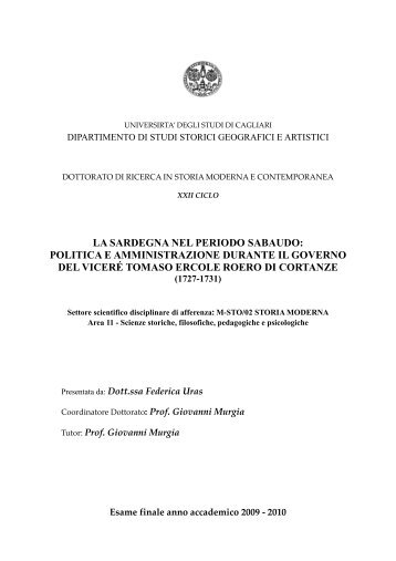 Tesi di dottorato Roero di Cortanze - UniCA Eprints - Università ...