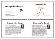 Crittografia classica - Dipartimento di Informatica ed Applicazioni