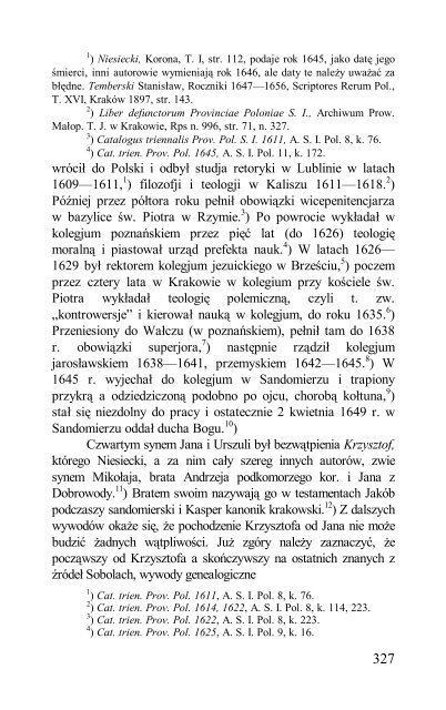 Błogosławiony ANDRZEJ BOBOLA Towarzystwa Jezusowego. Życie