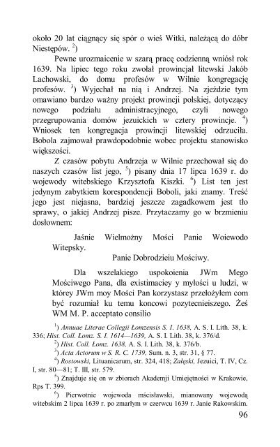 Błogosławiony ANDRZEJ BOBOLA Towarzystwa Jezusowego. Życie