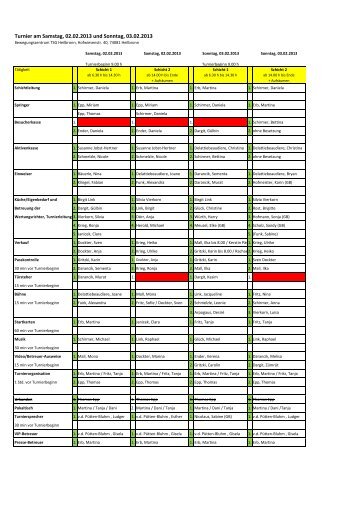 Helfer-Info Schichteinteilung - Spvgg Oedheim