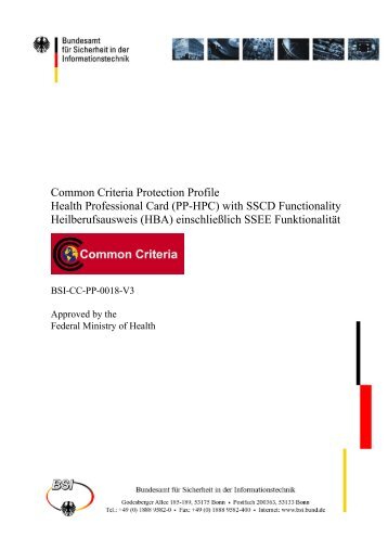 Health Professional Card (PP-HPC) - Common Criteria